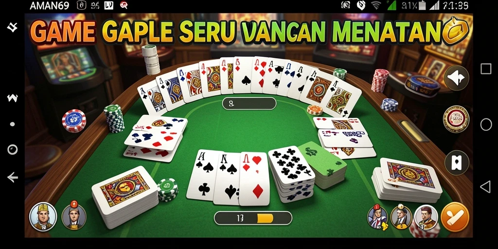 Tampilan gameplay Gaple yang menarik dan interaktif di AMAN69.