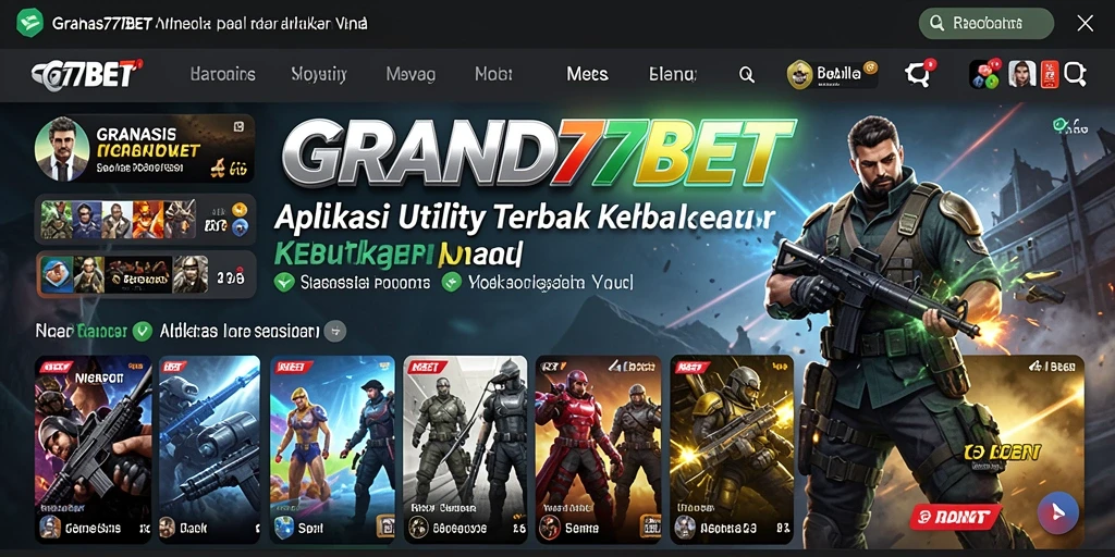 Screenshot aplikasi GRAND77BET yang menampilkan berbagai fitur menarik untuk kebutuhan pengguna.