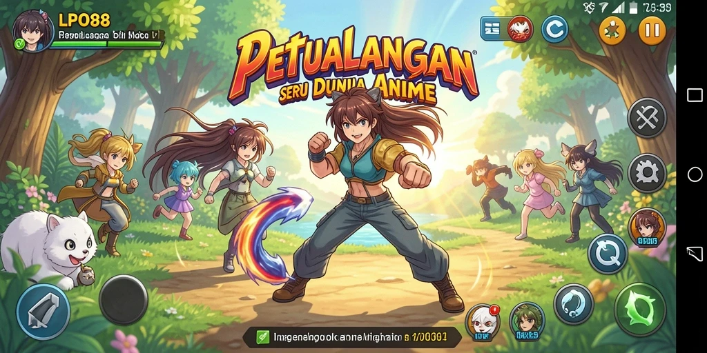 Tampilan gameplay LPO88 dengan karakter Anime yang penuh aksi.