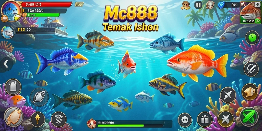 Tampilan menangkap ikan yang menegangkan dalam permainan MC888.