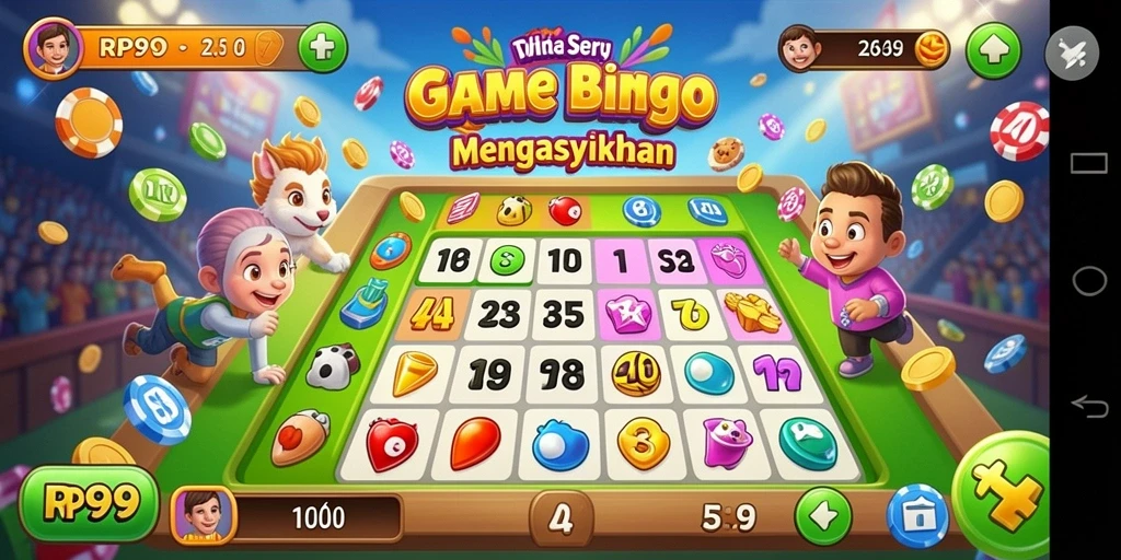 Tampilan gameplay seru di RP99 saat bermain Bingo.