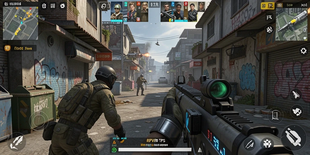 Screenshot gameplay RPVIP4 yang menampilkan serangan seru dalam TPS.