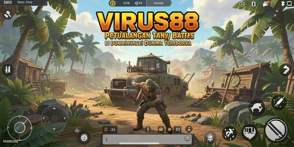 Gameplay VIRUS88 menampilkan eksplorasi dunia terbuka yang dinamis.
